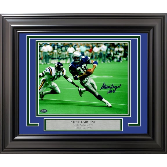 Steve Largent Autographed Framed 8x10 Photo Seattle Seahawks "HOF 95" MCS Holo 212658
