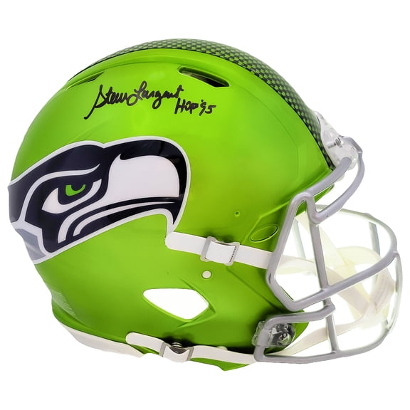 Steve Largent Autographed Seattle Seahawks Flash Green Full Size Authentic Speed Helmet "HOF 95" MCS Holo 210459
