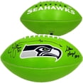 thumbnail image 1 of Steve Largent & Jim Zorn Autographed Seattle Seahawks Green Logo Football MCS Holo 210467, 1 of 2