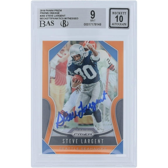 Steve Largent Seattle Seahawks Autographed 2019 Panini Prizm Orange #284 #/249 Beckett Fanatics Witnessed Authenticated 9/10 Card - Fanatics Authentic Certified