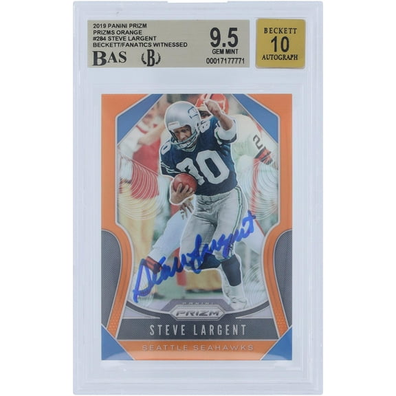 Steve Largent Seattle Seahawks Autographed 2019 Panini Prizm Orange #284 #/249 Beckett Fanatics Witnessed Authenticated 9.5/10 Card - Fanatics Authentic Certified