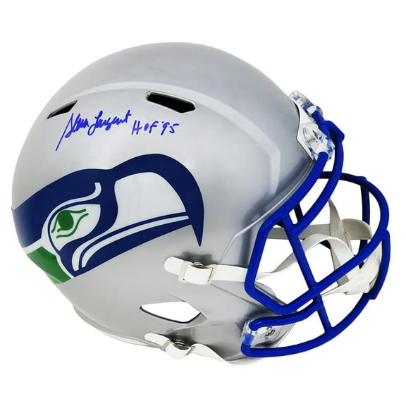 Steve Largent Signed Seattle Seahawks Throwback Riddell Full Size Speed Replica Helmet w/HOF'95