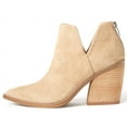 thumbnail image 1 of Steve Madden Alyse Tan Side Cut Block Heel Pointed Toe Fashion Leather Booties (Tan, 5), 1 of 9