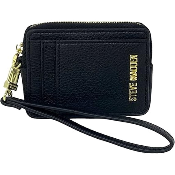 Steve Madden BPipper Zip Around Card Case Wristlet Black