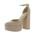 thumbnail image 1 of Steve Madden Bangle Blush Leather Ankle Strap Super High Platform Pump Sandals (Blush Leather, 8), 1 of 4