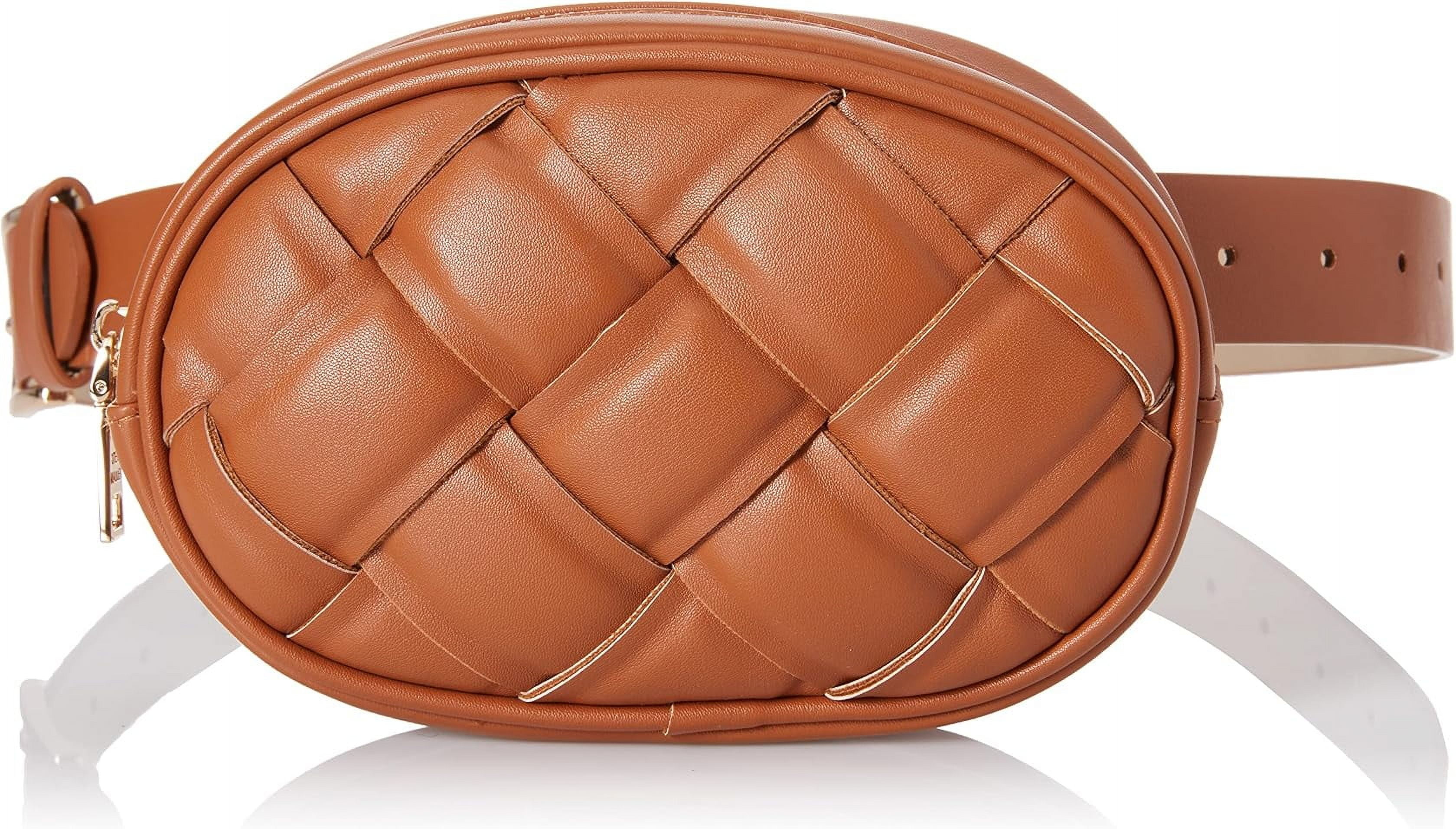 Steve Madden Basket Weave Belt Bag, Cognac Medium