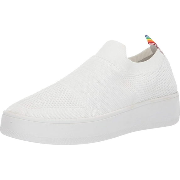 Steve Madden Beale White Fashion Slip On Rounded Toe Platform Casual Sneakers