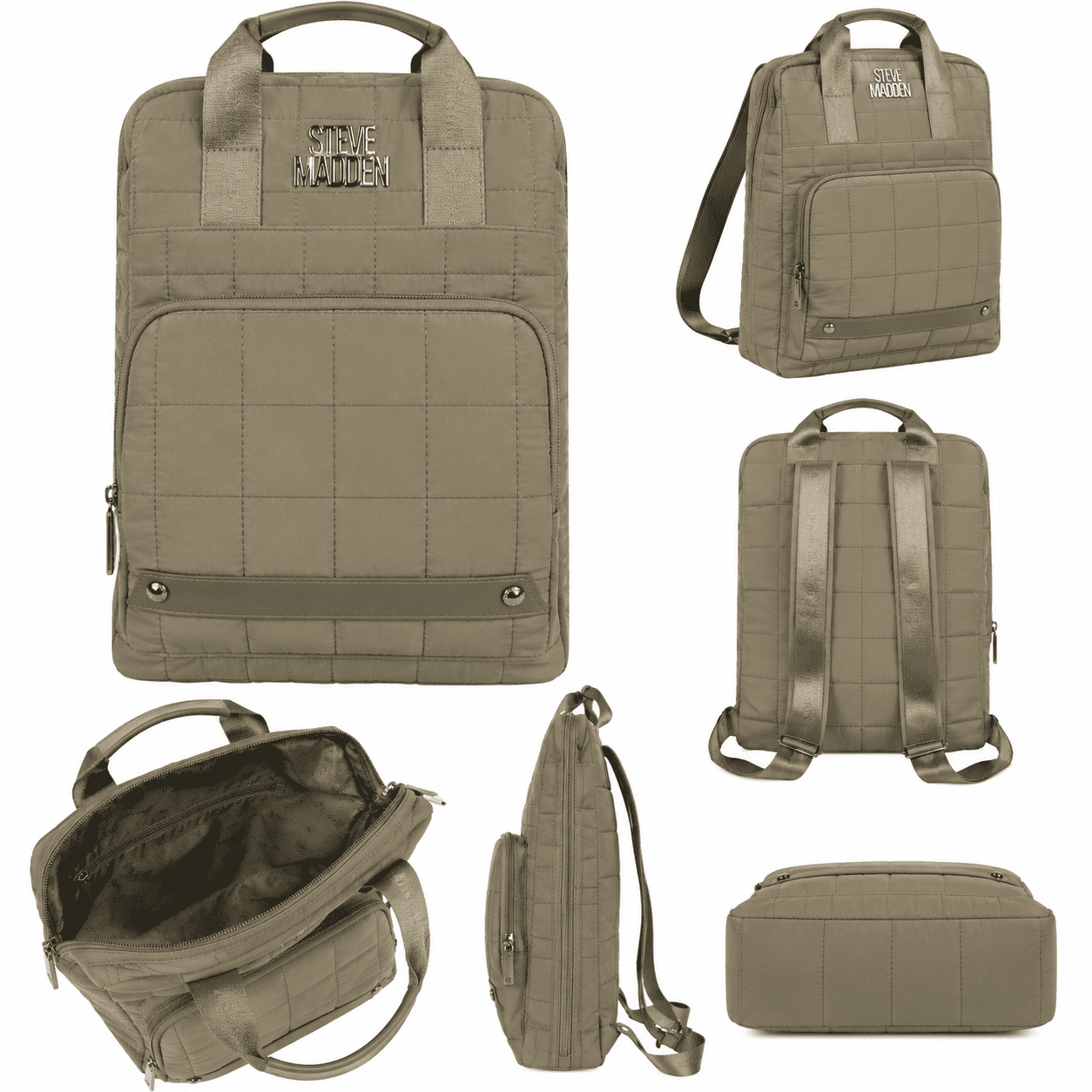 NWOT Steve Madden Grey Utility Unisex Casual School Travel Work Padded Backpack Steve Madden Women main image 4