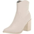 thumbnail image 1 of Steve Madden Cate Bone Leather Block Heel Pointed Toe Pull On Fashion Ankle Boot (Bone Leather, 8.5), 1 of 9