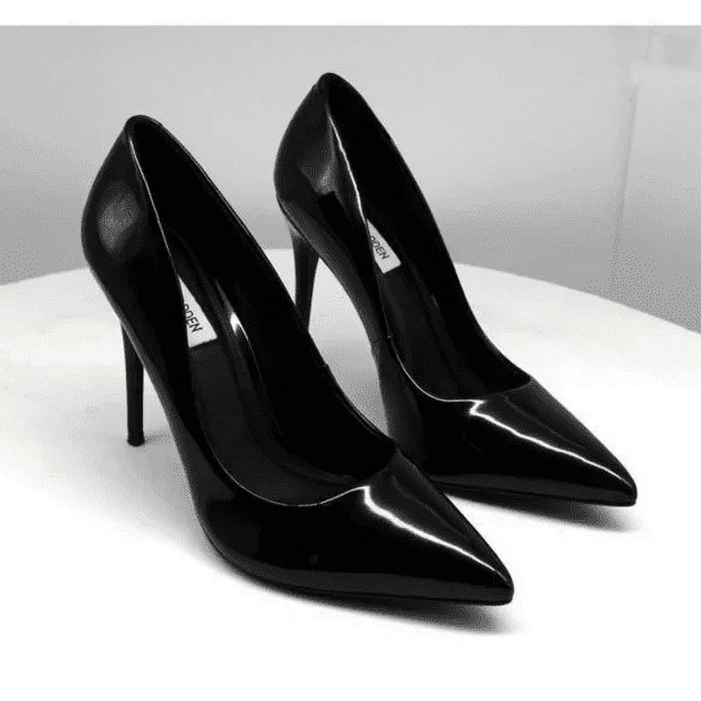 Steve Madden Daisie Black Patent Pointed Toe Stiletto Heel Slip On