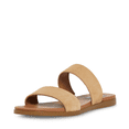 thumbnail image 1 of Steve Madden Dual Flat Sandals Double Strap Flat Sandals Taupe Suede Two Piece, 1 of 9