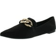 thumbnail image 1 of Steve Madden Famed Pointed Closed Toe Slip-On Loafer Flat Black Suede (Black Suede, 6), 1 of 3
