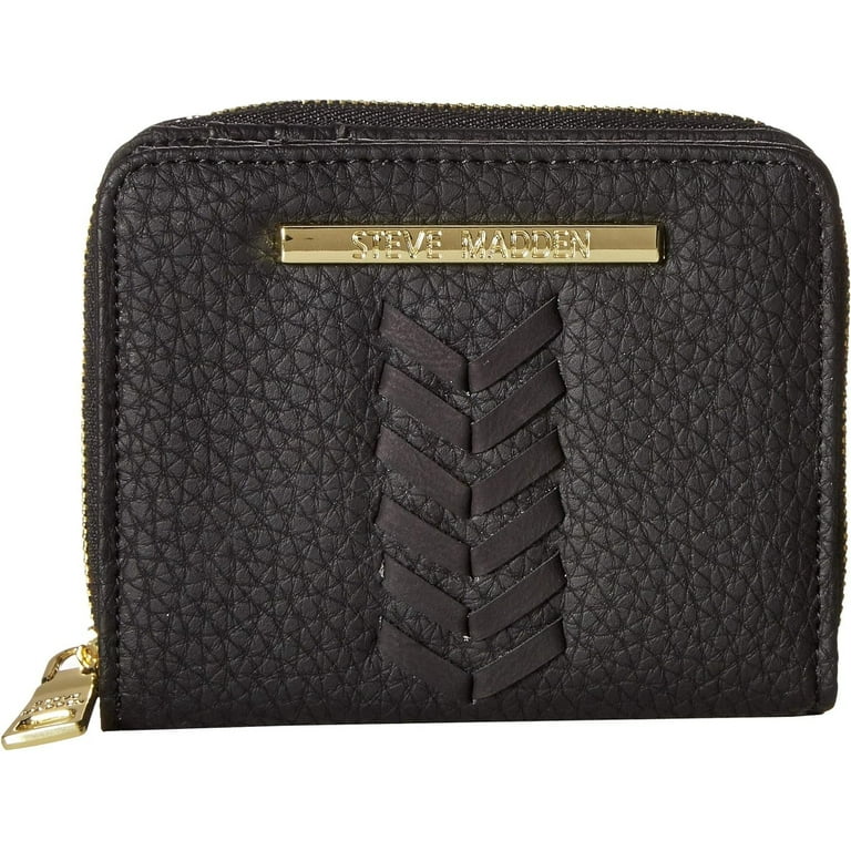 Steve Madden French Zip Around Wallet Black One Size