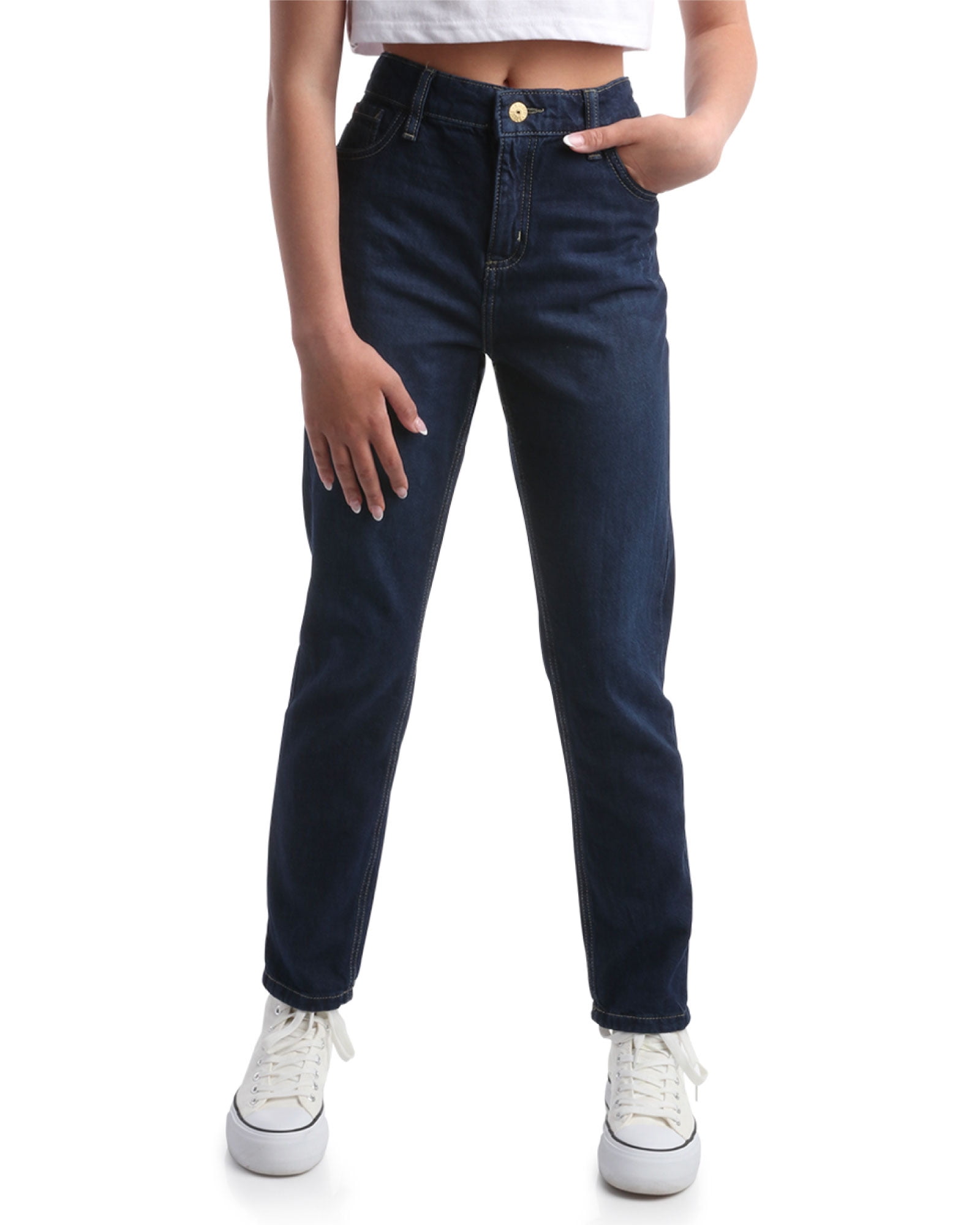 Steve Madden Girls' Jeans Wide Leg Boyfriend Jeans Casual High