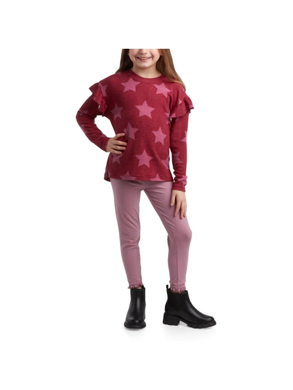 Girls Leggings Set Long Sleeve Top and Legging Pants Matching Outfit for Girls 2 Piece