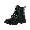 thumbnail image 1 of Steve Madden Girls TRockk  Patent Ankle Combat & Lace-up Boots, 1 of 3