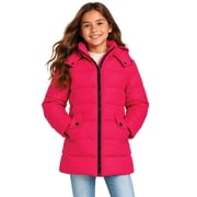 Steve Madden Girls Puffer Jacket Insulated Quilted Long Length Winter Parka Long Puffer Jacket
