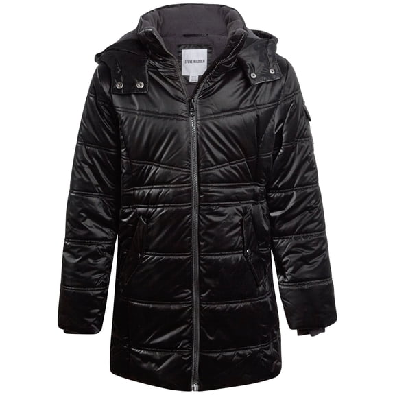Steve Madden Girls Puffer Jacket Insulated Quilted Long Length Winter Parka Jacket for Girls