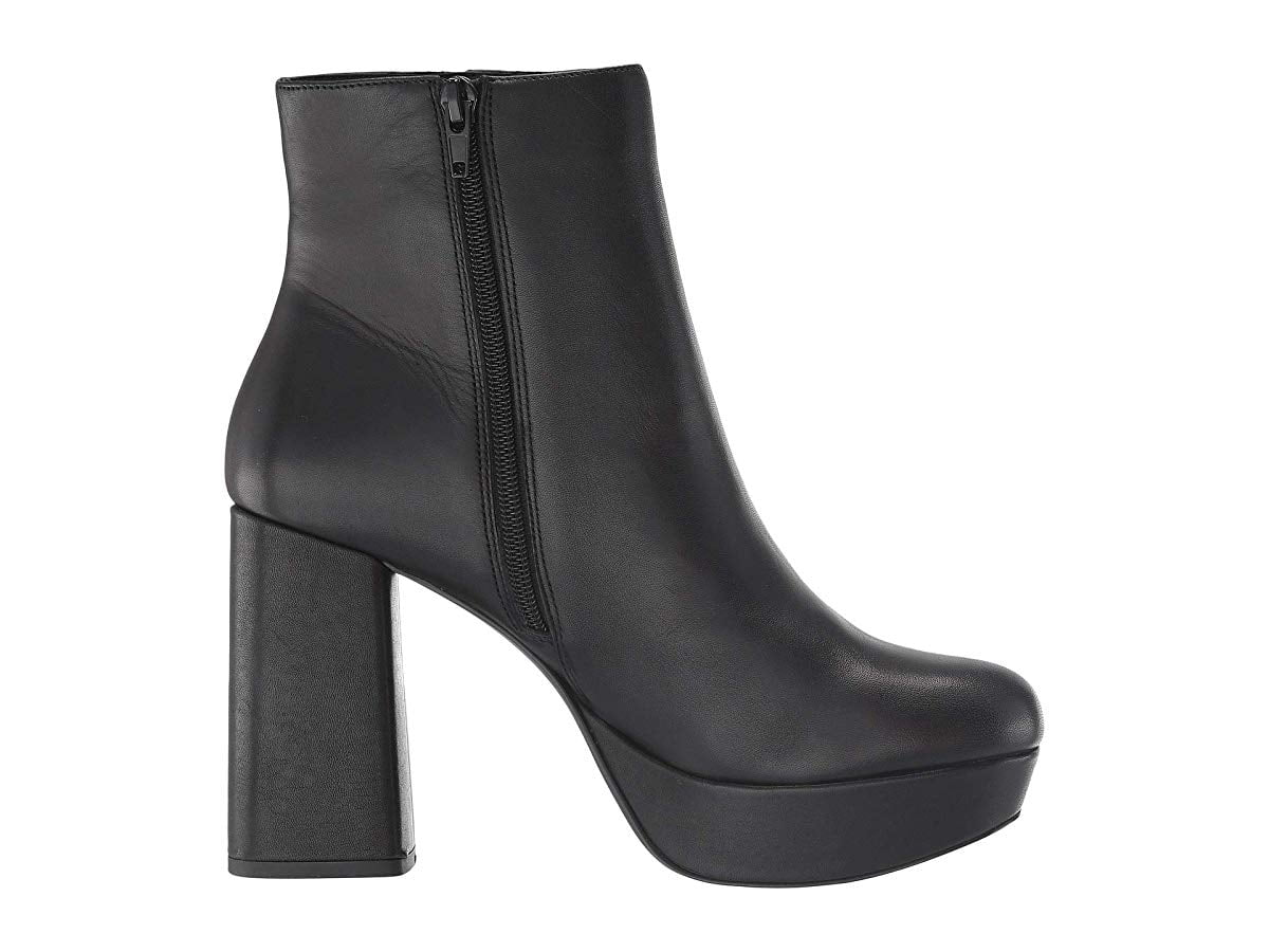 Steve Madden Grate Platform Bootie Black Leather - Walmart.com