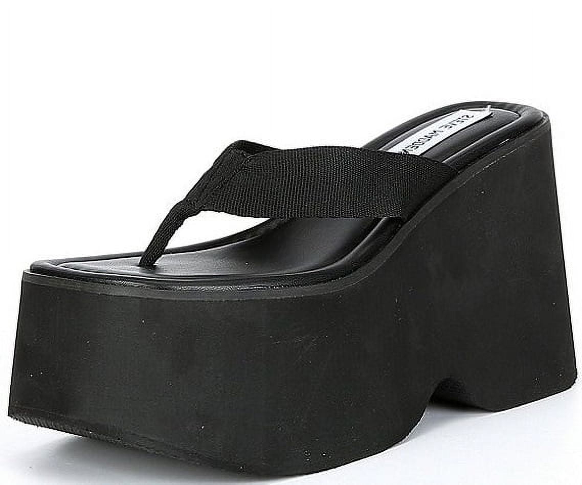 Steve Madden Gwen Black Slip On Squared Open Toe Platform