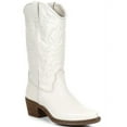 thumbnail image 1 of Steve Madden Hayward Leather Block Heel Round Toe Western Boots White Leather (6, White Leather), 1 of 6