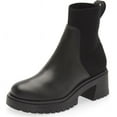 thumbnail image 1 of Steve Madden Holley Black Chunky Block Heel Rounded Toe Pull On Ankle Boots (Black, 10), 1 of 9