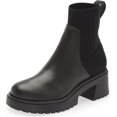 thumbnail image 1 of Steve Madden Holley Black Chunky Block Heel Rounded Toe Pull On Ankle Boots (Black, 9), 1 of 9