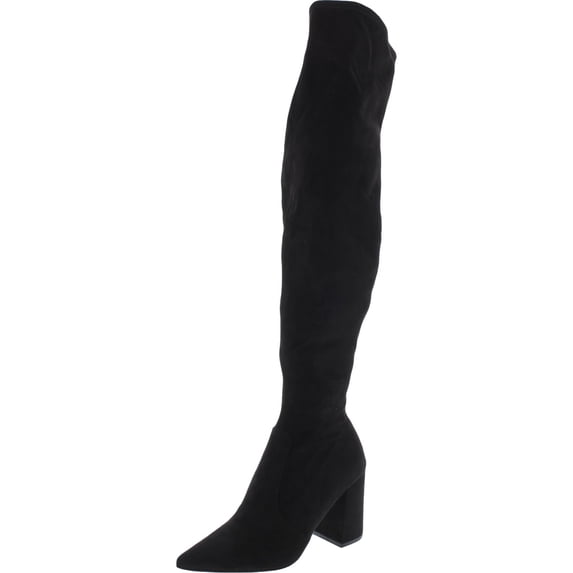 Steve Madden Womens Huntley Faux Suede Pointed Toe Over-The-Knee Boots