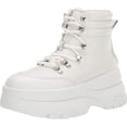 thumbnail image 1 of Steve Madden Husky White Leather Lace Up Hiker Wedge Platform Sneaker Ankle Boot, 1 of 6