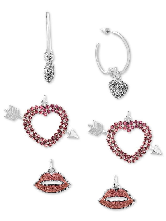 Interchangeable Crystal Charm Medium Hoop Earrings
