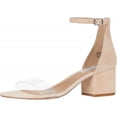 thumbnail image 1 of Steve Madden Irenee Round Open-Toe Ankle-Strap Casual Block Heel Sandals Clear (Clear, 6), 1 of 2