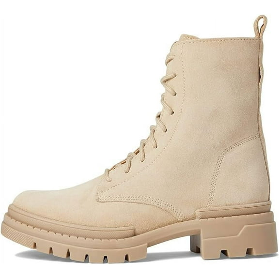 Steve Madden Jamisyn Sand Suede Fashion Lace Up Ankle Chunky Combat Boots (Sand Suede, 6)