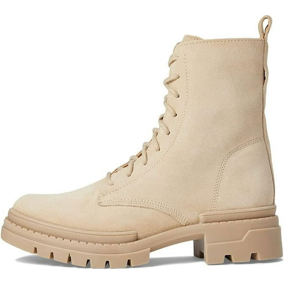Steve Madden Jamisyn Sand Suede Fashion Lace Up Ankle Chunky Combat Boots (Sand Suede, 8.5)