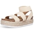 thumbnail image 1 of Steve Madden Kimmie Raffia Flatform Platform Espadrille Fitted Wedge Sandals (Raffia, 6.5), 1 of 7