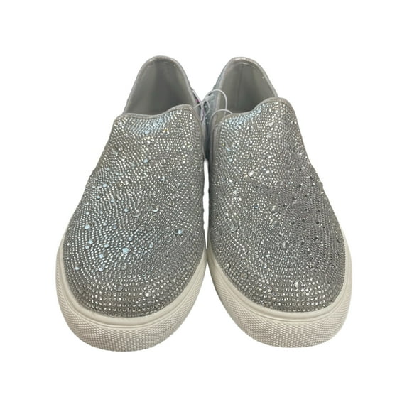 Steve Madden Ladies Altor Slip On Rhinestone Sneaker (Clear Rhinestone, 7)