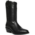 thumbnail image 1 of Steve Madden Laredo Black Leather Modern Western Cowboy Mid Calf Classic Boots (Black Leather, 7.5), 1 of 8