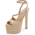 thumbnail image 1 of Steve Madden Larssa Blush Stiletto Heel Ankle Strap Peep Toe Heeled Sandals (Blush, 8), 1 of 9