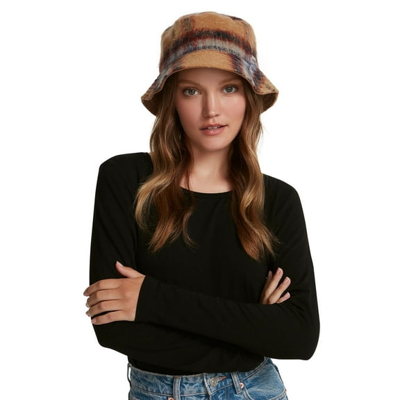 Steve Madden Logo Plate Brushed Bucket Hat Choose Color: OS/Brown