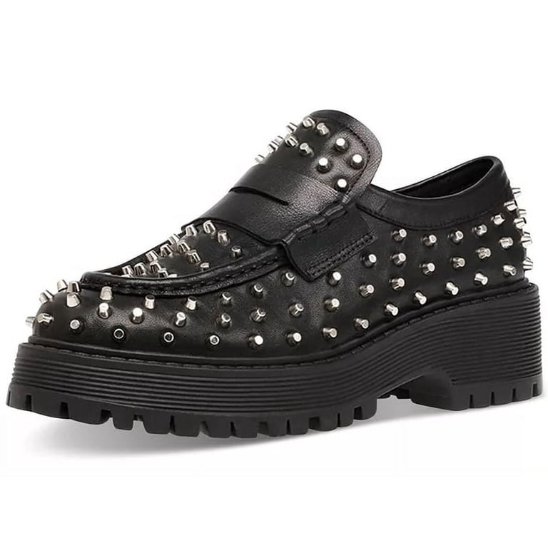 Steve Madden Black Embellished Slip-On Loafers s-l400.jpg main image 2