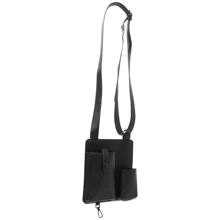 Steve Madden Men's Flat Crossbody Bag - Black - Size