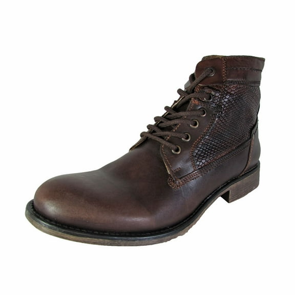 Steve Madden Men's P-Quays Leather Brown Ankle-High Boot - 9M