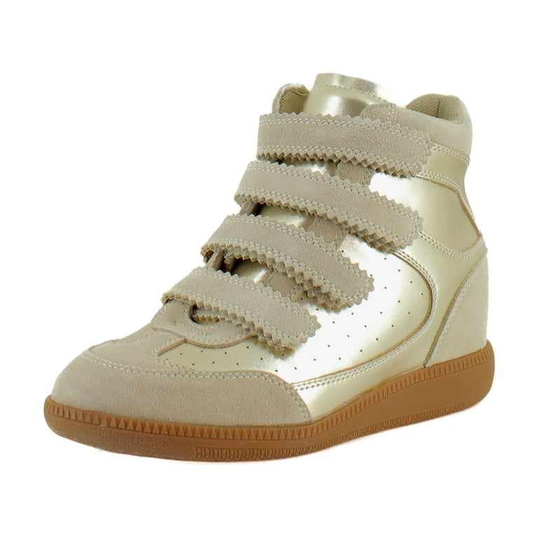 Steve Madden Mustang Women's Fashion Sneakers Gold Size M