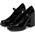 thumbnail image 1 of Steve Madden Olivvia Black Patent Slip On Block Heel Squared Toe Mary Jane Pumps (Black Patent, 8), 1 of 5