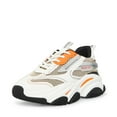 thumbnail image 1 of Steve Madden Possession White/Grey Lace Up Boyfriend Chunky Platform Sneakers (White/Grey/Orange, 10), 1 of 9