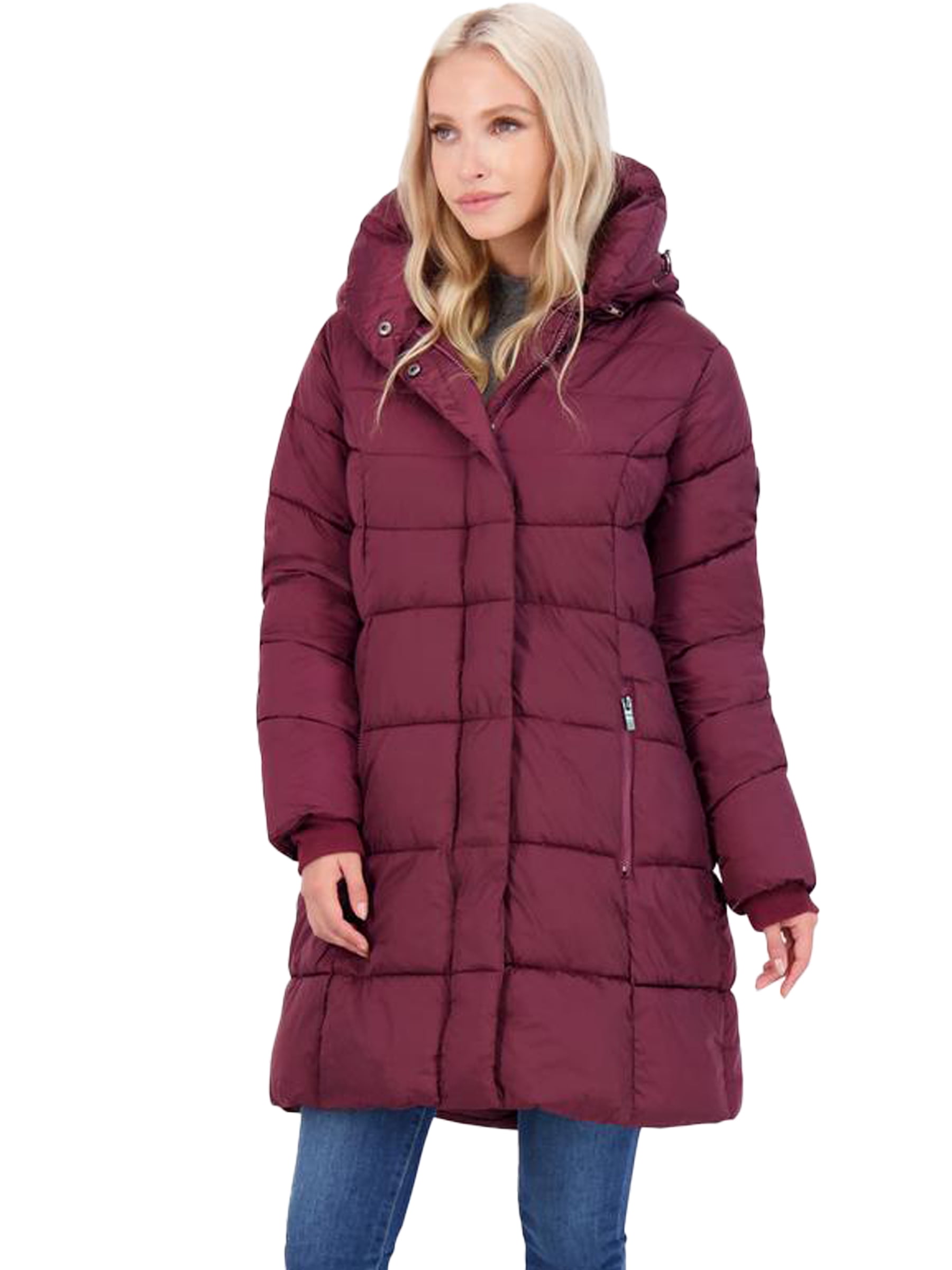 Steve Madden Puffer Coat for Women-Quilted Winter Jacket with Pillow ...