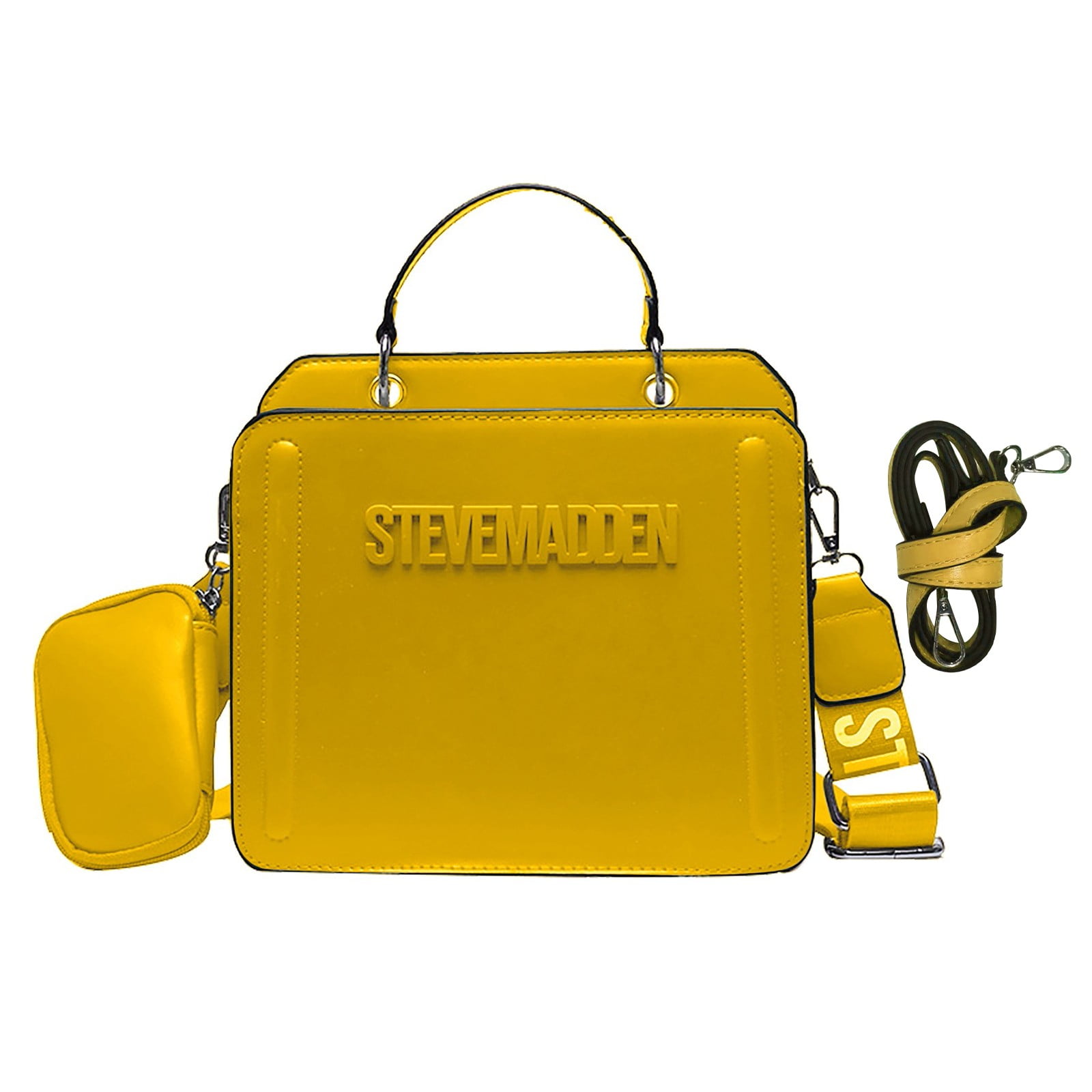 ★COVERNAT WOMAN★ Cloverheart quilted mini tote bag yellow Steve-Madden-Quilted-Small-