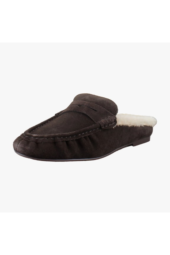 Rafe Women's Loafers & Slip-Ons Chocolate Brown Suede Fur Size 7 M