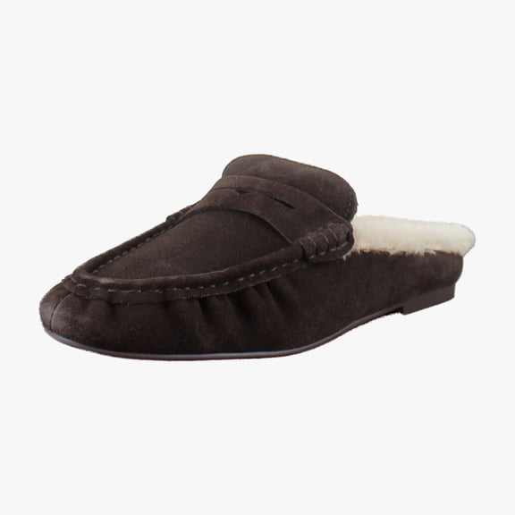 Steve Madden Rafe Women's Loafers & Slip-Ons Chocolate Brown Suede Fur