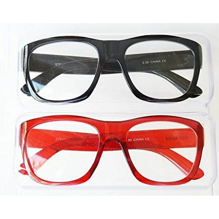 Steve Madden Red Black Reading Glasses 2 Pack Readers 2.00