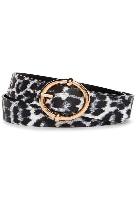 Reversible Round-Buckle Belt, Tan, Large